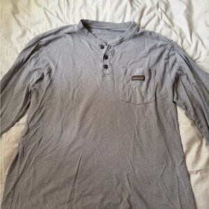 Patagonia Men’s Light Gray Long-Sleeve Henley Shirt